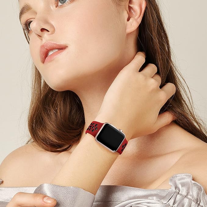 Lerobo Band for iWatch Band 41mm 40mm 42mm 38mm, Soft Silicone Sport Breathable - Image 4