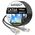Cat6a Ethernet Cable Slim 300ft Outdoor&Indoor, 28AWG Pure Copper Cat6 Internet by Unknown