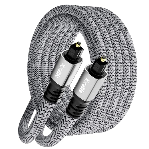 Kxable Optical Audio Cable 3 FT, Digital Audio Cable, Toslink Fiber Optic Cord by Kxable