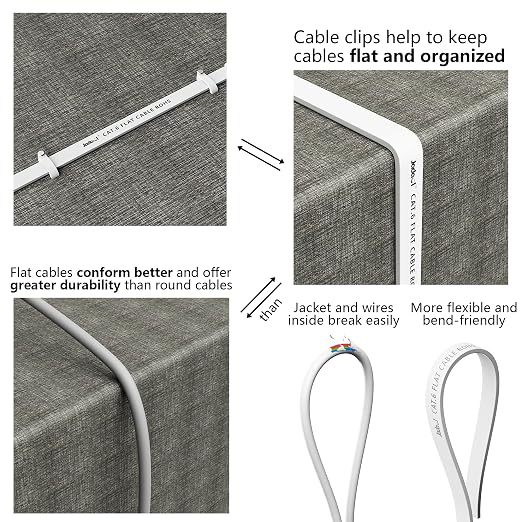 Jadaol Cat 6 Ethernet Cable 20 ft, 10Gbps Support Cat8 Cat7 Network, Flat RJ45 - Image 5