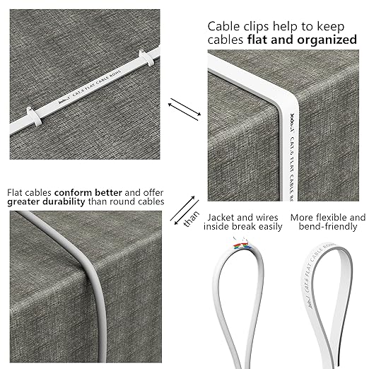 Jadaol Cat 6 Ethernet Cable 10ft 2-Pack, 10Gbps Support Cat8 Cat7 Network - Image 5