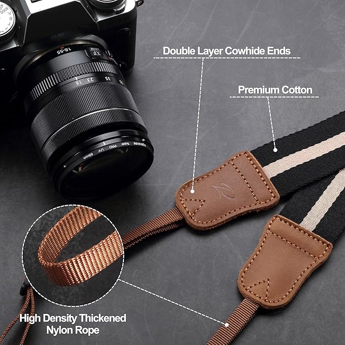 Padwa Lifestyle Black Striped Camera Strap - Image 4