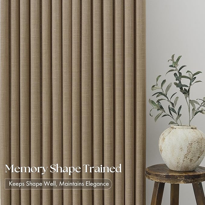 Extra Long 108 Inch Pinch Pleated Living Room Curtains 4 Panels Set, Light - Image 4