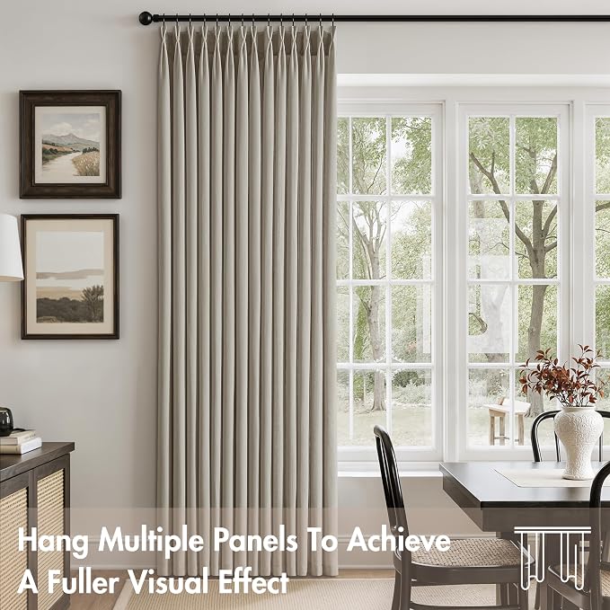 Memory Trained Pinch Pleated Curtains 96 Inches Long, Viral Linen Pinch Pleat - Image 3