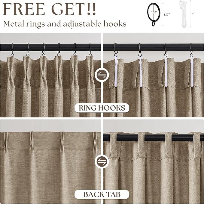 Pinch Pleated 120 Inch Extra Long Curtains - Image 5