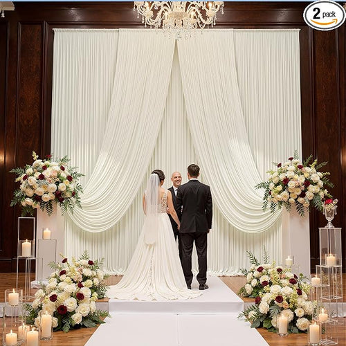 10ft x 15ft Ivory Backdrop Curtains by CO-AVE