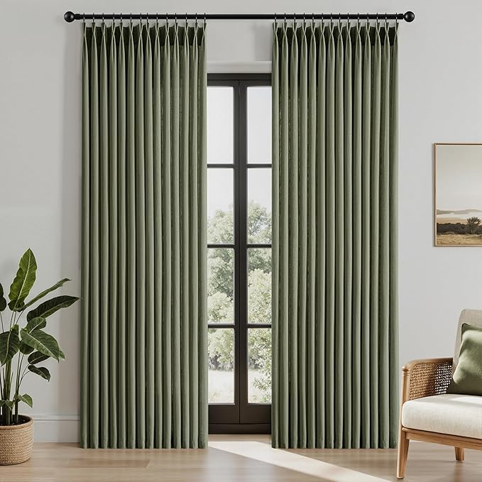 Memory Trained Pinch Pleated Curtains 84 Inches Long, Linen Pinch Pleat Sheer - Image 2