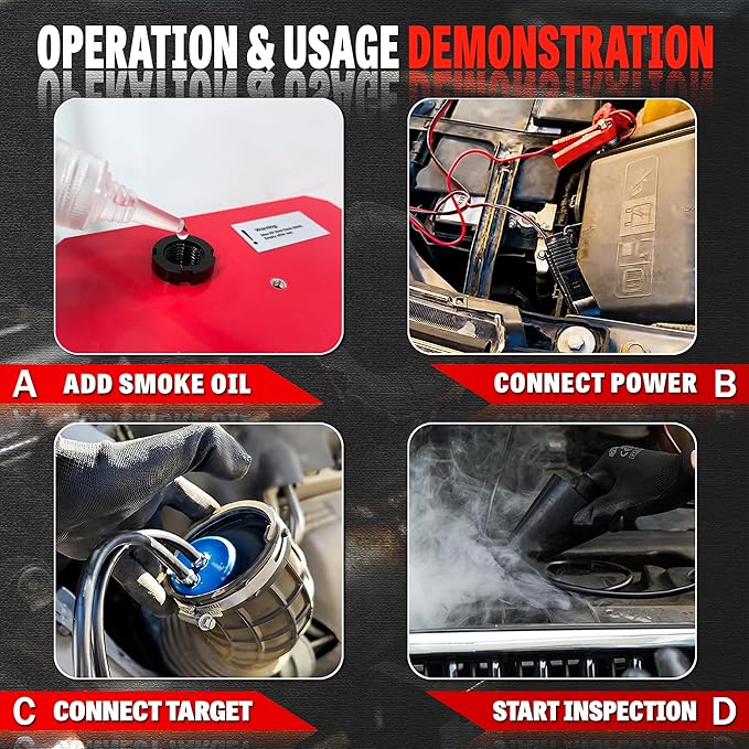 Smoke Machine Automotive Built-in Air Pump, 12V DC Smoke Leak Detector - Image 3