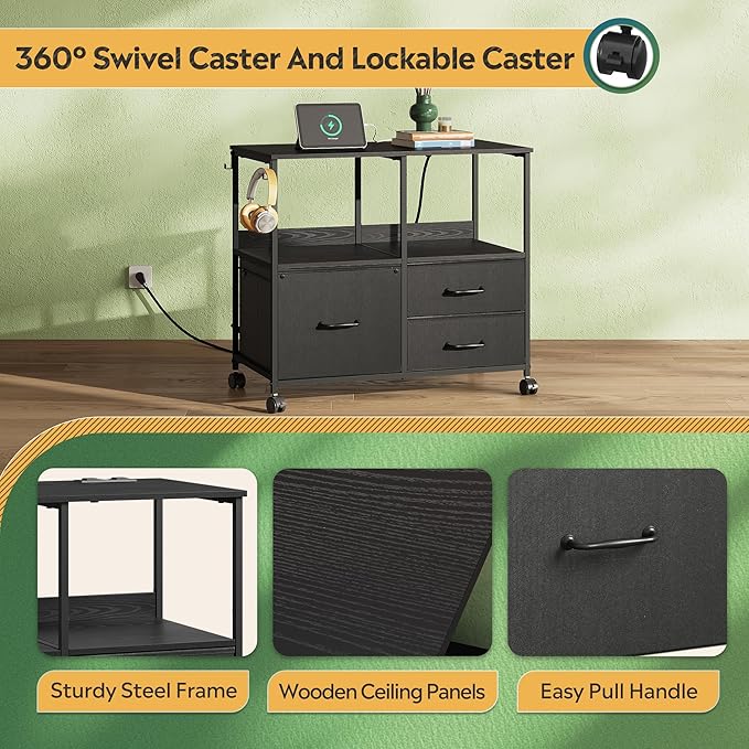 DEVAISE 3 Drawer File Cabinet - Image 6