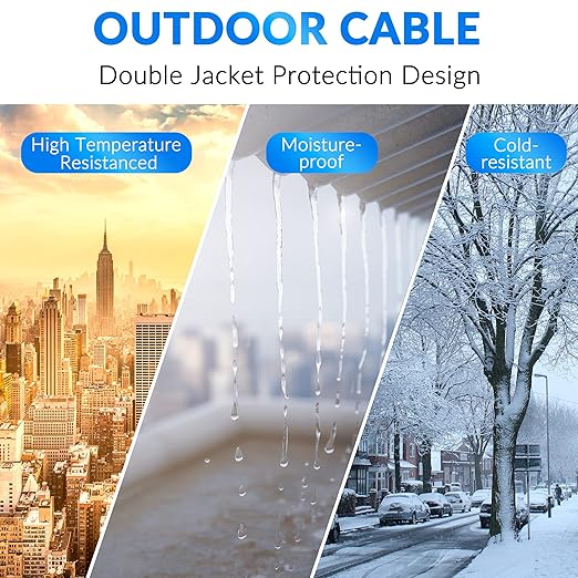 Cat5e Outdoor Ethernet Cable 25 Feet, Cat 5e Heavy Duty Internet Network LAN - Image 3