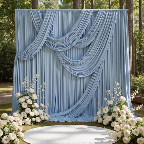 10ft x 15ft Dusty Blue Backdrop Curtains by CO-AVE
