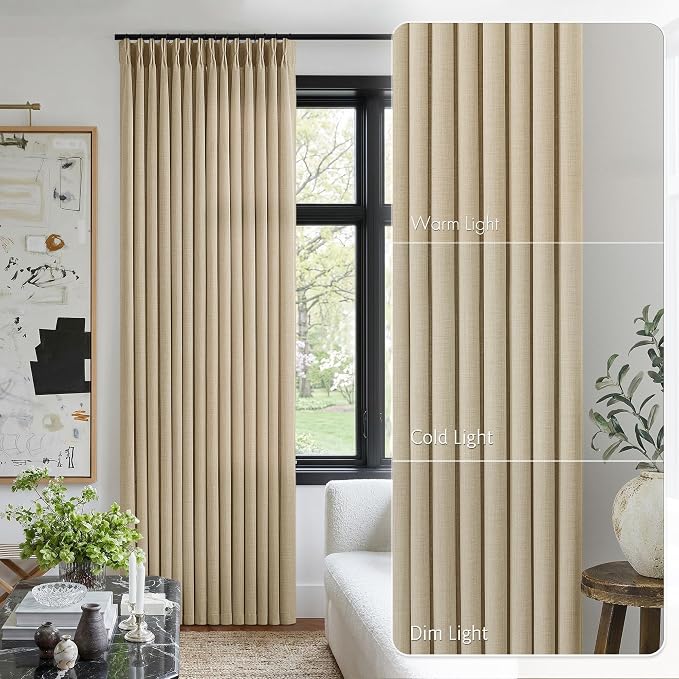 120 Inch Extra Long Oatmeal Curtains - Image 9