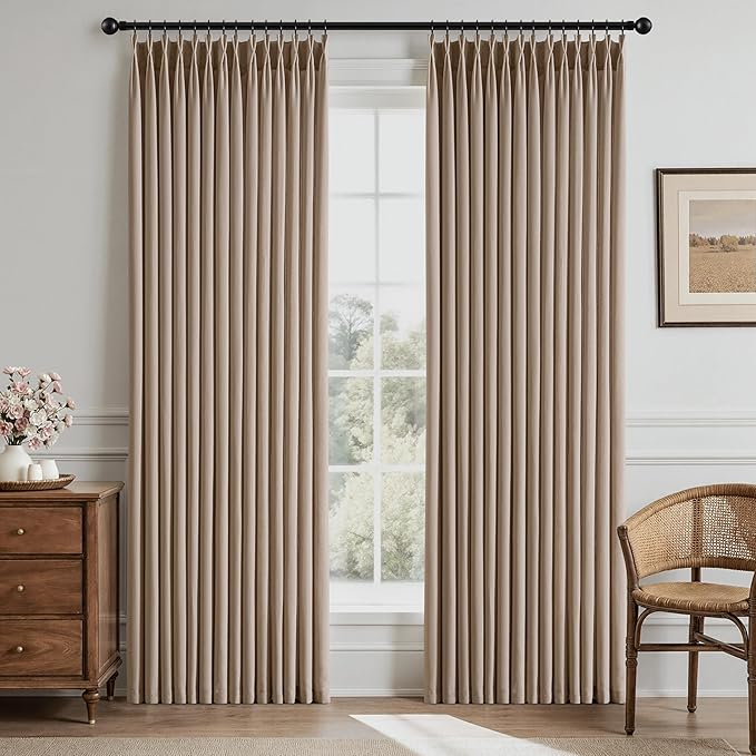 Memory Trained Pinch Pleated Curtains 92 Inches Long, Viral Linen Pinch Pleat - Image 2