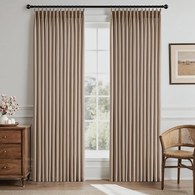 Memory Trained Pinch Pleated Curtains 96 Inches Long, Viral Linen Pinch Pleat - Image 2