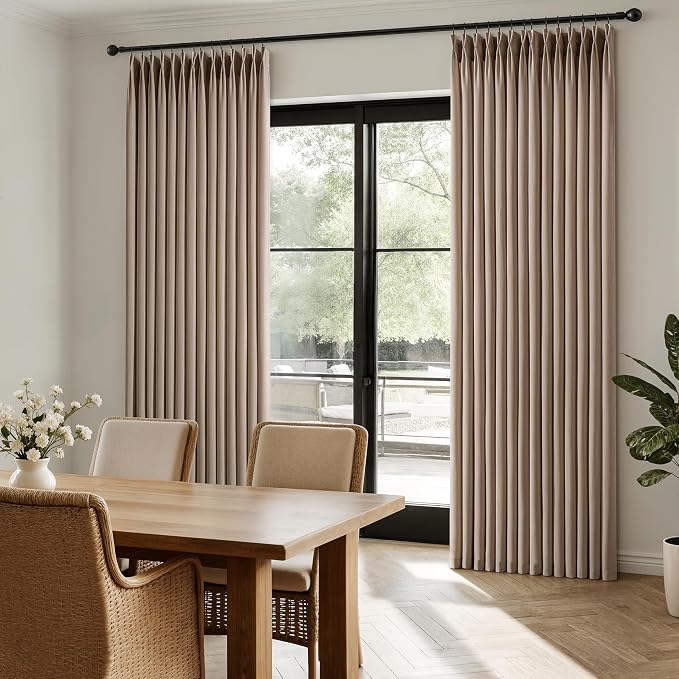Memory Trained Pinch Pleated Curtains 108 Inches Long, Viral Linen Pinch Pleat - Image 8