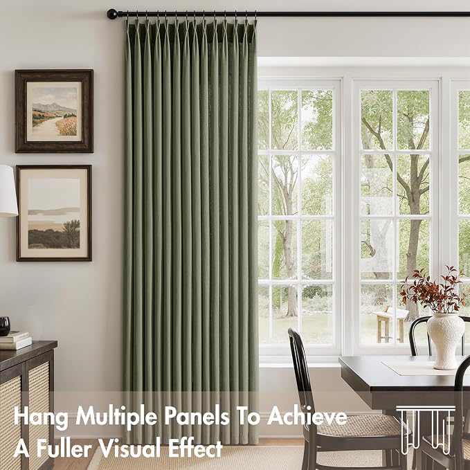 Memory Trained Pinch Pleated Curtains 108 Inches Long, Linen Pinch Pleat Sheer - Image 4