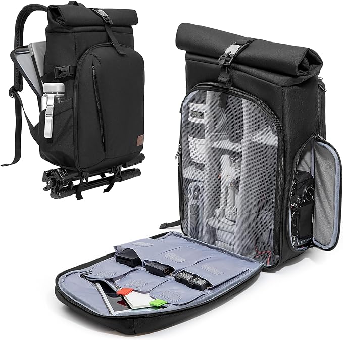 Smasrob Camera Backpack with Padded Laptop Sleeve and Tripod Holder, Camera Bags by Smasrob
