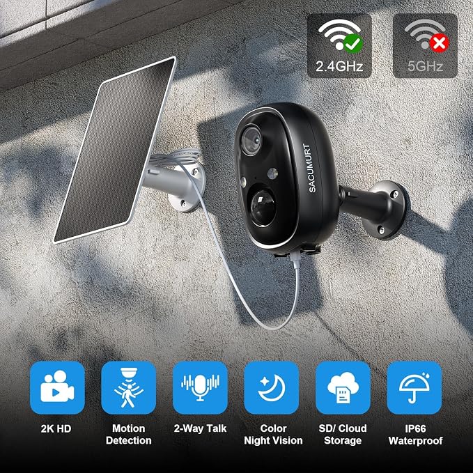 Security Cameras Wireless Outdoor, Free Cloud Storage, 2.4GHz WiFi Camera - Image 2