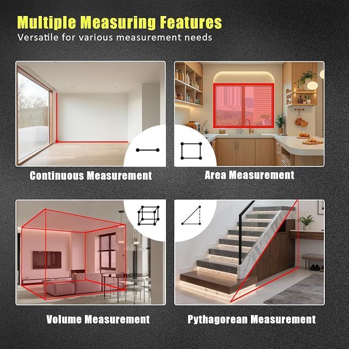 Laser Distance Measuring Tool, 70M/229ft Laser Measure, ±2mm Accuracy Laser - Image 6