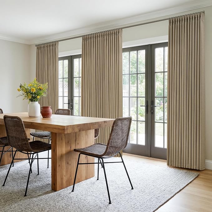 Extra Long 112 Inch Pinch Pleated Living Room Curtains 4 Panels Set, Light - Image 8