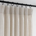 Memory Trained Pinch Pleated Curtains 105 Inches Long, Viral Linen Pinch Pleat by ANRODUO