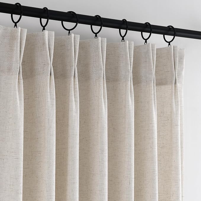 ANRODUO Memory Trained Pinch Pleated Curtains 90 Inches Long, Viral Linen Pinch by ANRODUO