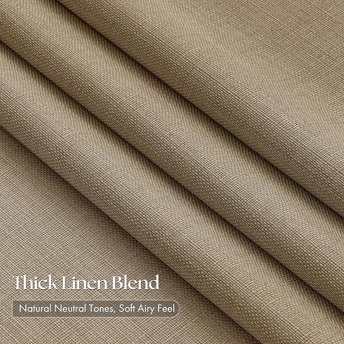 Extra Long 108 Inch Pinch Pleated Living Room Curtains 4 Panels Set, Light - Image 2