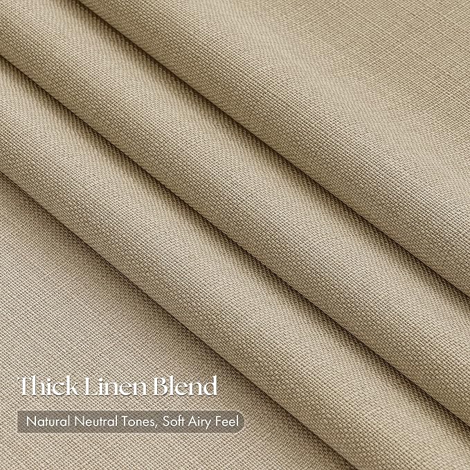 Pinch Pleated Beige Curtains 90 Inches Long - Image 2