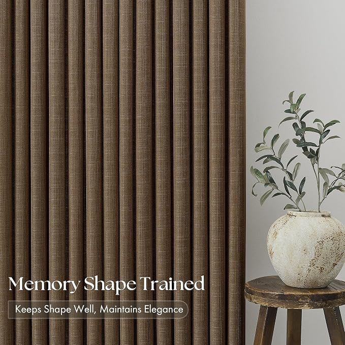 Extra Long 108 Inch Pinch Pleated Living Room Curtains 4 Panels Set, Chocolate - Image 4